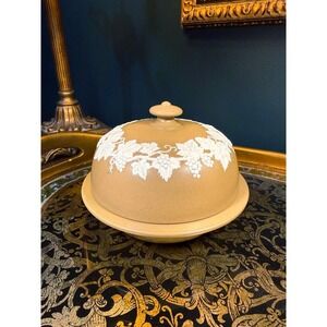 Antique Ridgway Dublin 1442‎ Cheese / Butter Dome – Brown Jasperware